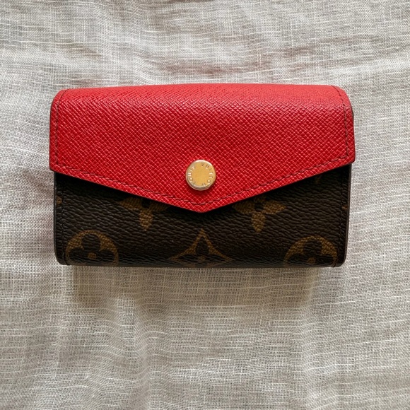 Louis Vuitton Sarah Multicartes wallet in Coquelicot Red with Brown Monogram - Picture 2 of 7